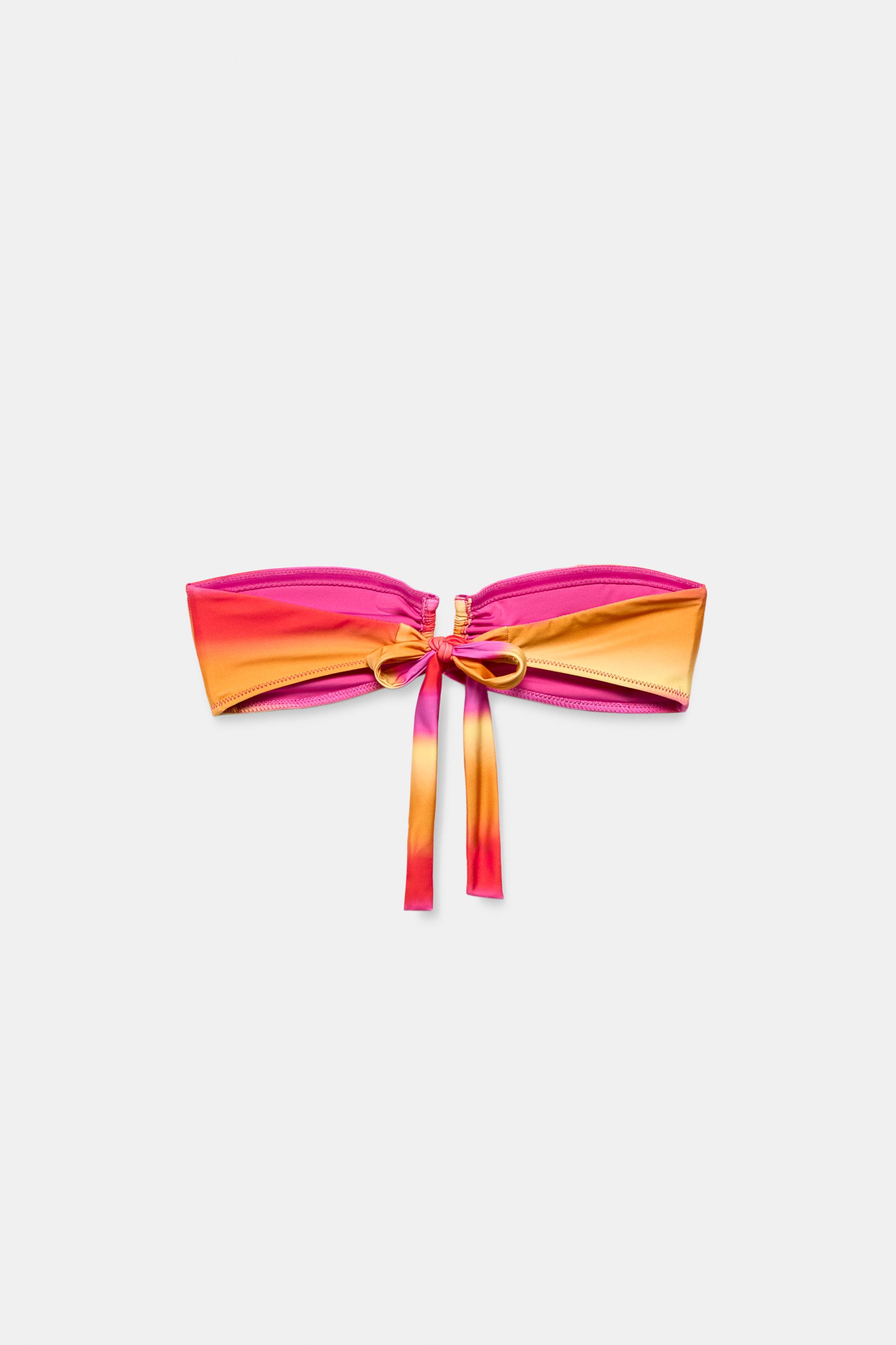 HAUT DE BIKINI BANDEAU À RAYURES